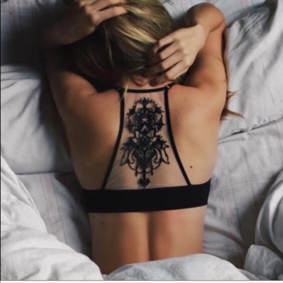 Trindy Clozet Boutique Other - Black Tattoo Mesh Racerback Bralette